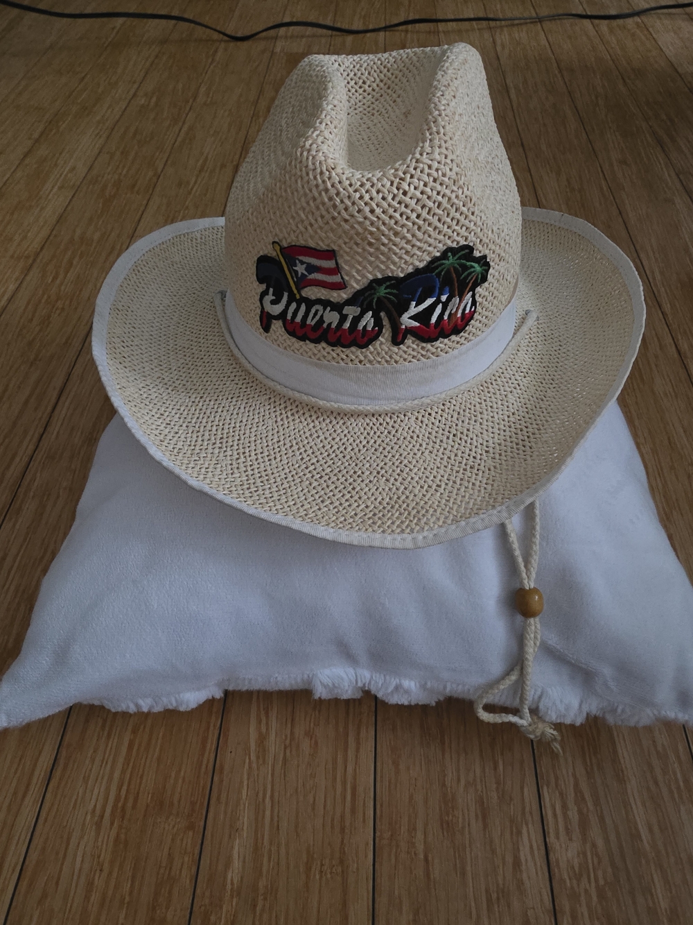 Straw Cowboy Hat - Puerto Rico Embroidered - Natural